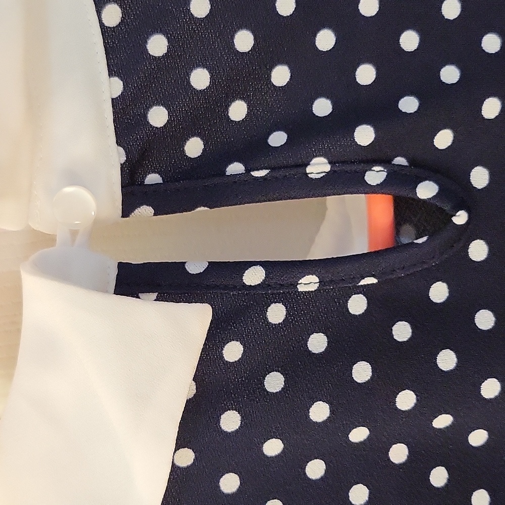 Navy blue polka dot blouse - Picture 6 of 7